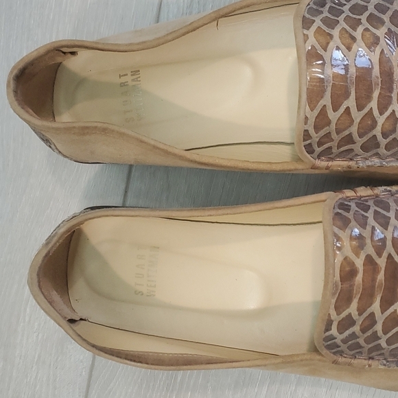 Stuart Weitzman Womens Suede Croc Style Loafer Flats shoes sz 10M - Picture 11 of 14